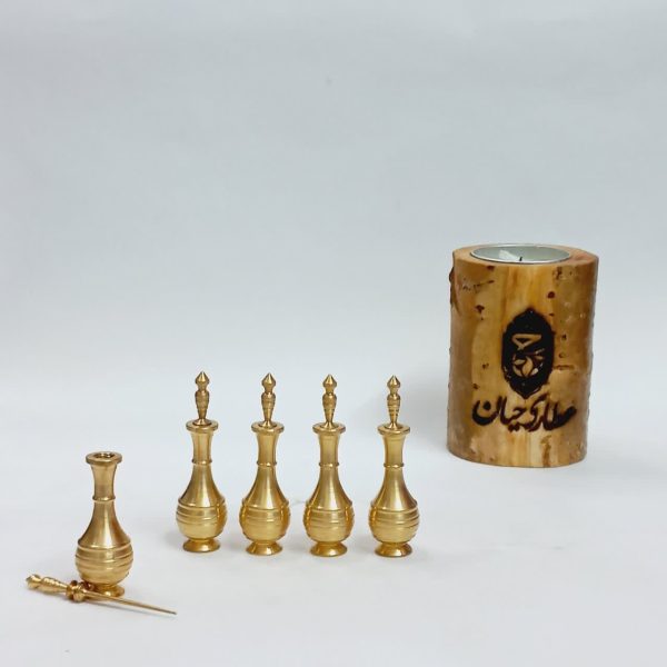 سرمه دان برنجی متوسط – طراحی زیبا و کارآمد برای استفاده روزانه